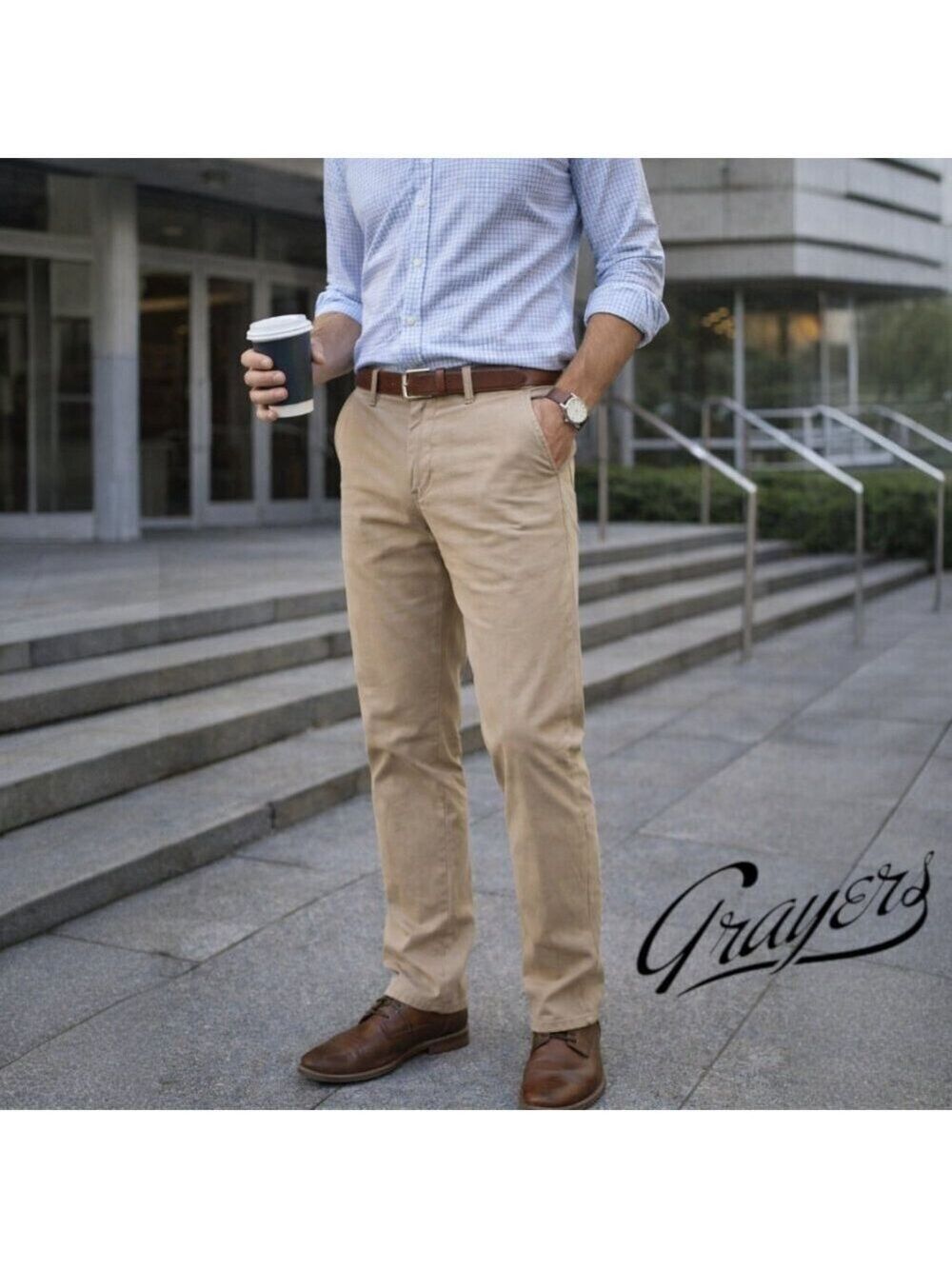 Grayers Premium Khakis Men’s 32x32 Slim Straight Chino Pants #2